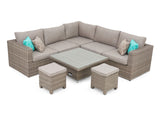 #1020 - Barbados Rattan Corner with Rise and Fall Table