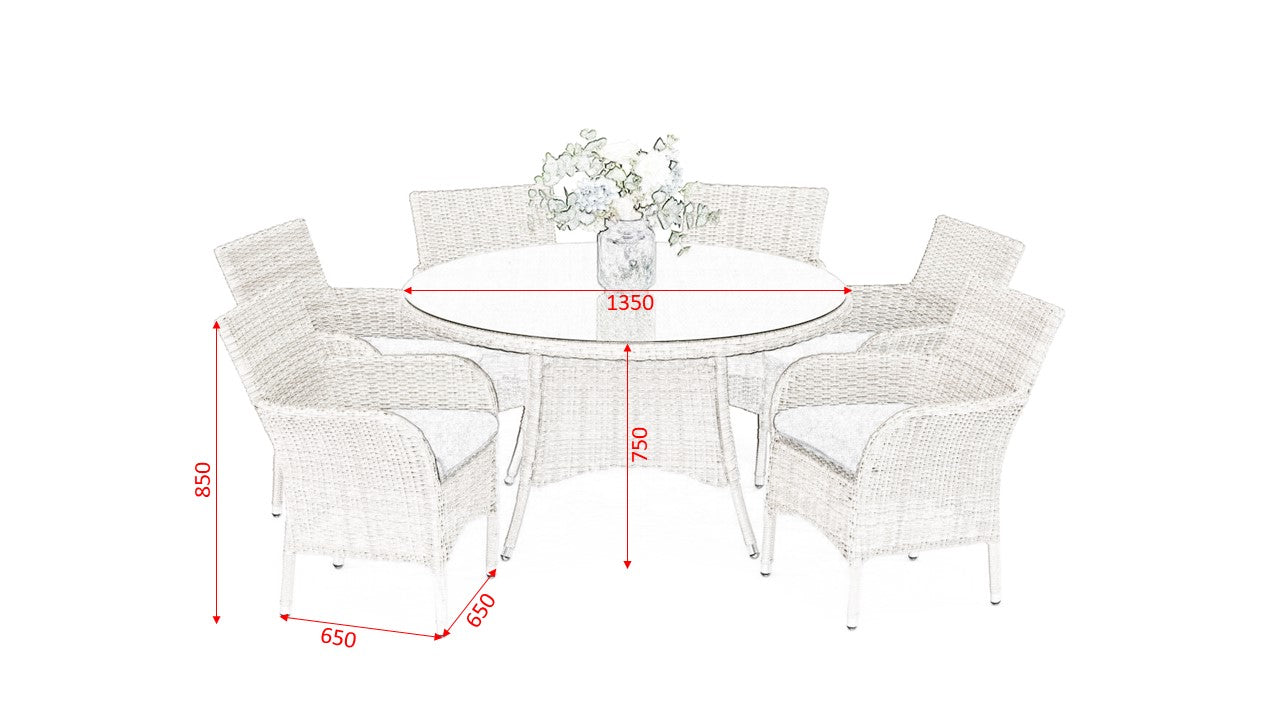 #5003 - Rome 6 Seater Dining Set